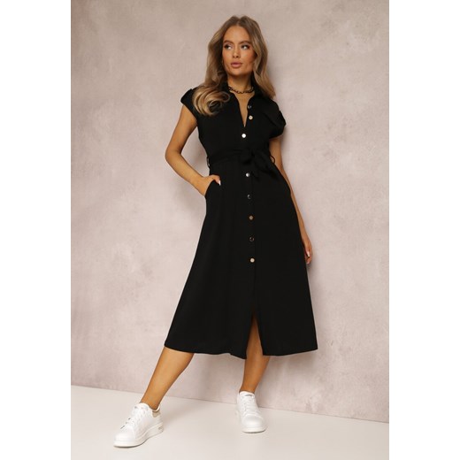 Czarna Sukienka Koszulowa Eiditrite ze sklepu Renee odzież w kategorii Sukienki - zdjęcie 157068847