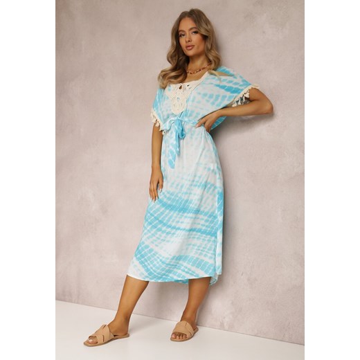 Jasnoniebieska Sukienka z Paskiem Dephinca ze sklepu Renee odzież w kategorii Sukienki - zdjęcie 157069097
