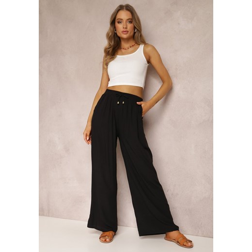 Czarne Spodnie Karrill ze sklepu Renee odzież w kategorii Spodnie damskie - zdjęcie 157070386