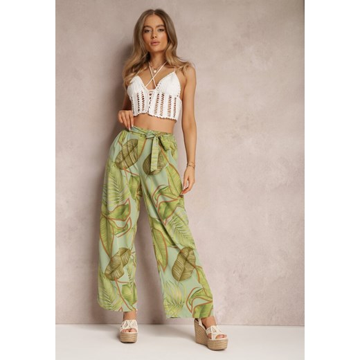 Zielone Spodnie Nulty ze sklepu Renee odzież w kategorii Spodnie damskie - zdjęcie 157071576