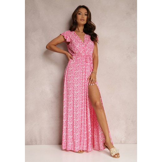 Różowa Sukienka z Wiskozy Appamene ze sklepu Renee odzież w kategorii Sukienki - zdjęcie 157071726