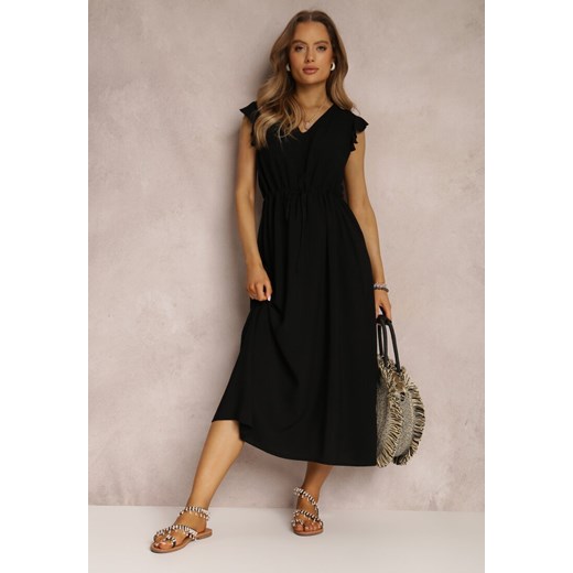 Czarna Sukienka z Wiskozy Apostelis ze sklepu Renee odzież w kategorii Sukienki - zdjęcie 157072198