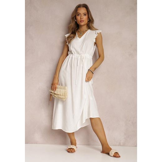 Biała Sukienka z Wiskozy Apostelis ze sklepu Renee odzież w kategorii Sukienki - zdjęcie 157072218