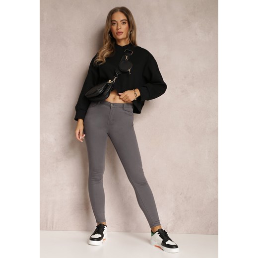 Ciemnoszare Spodnie Skinny Eulalia ze sklepu Renee odzież w kategorii Spodnie damskie - zdjęcie 157073017