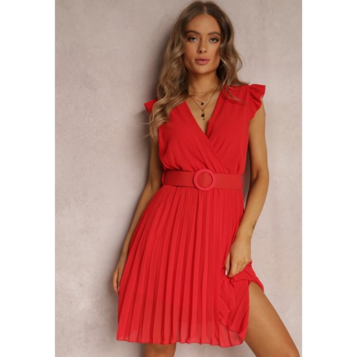 Czerwona Sukienka Arvid ze sklepu Renee odzież w kategorii Sukienki - zdjęcie 157073087