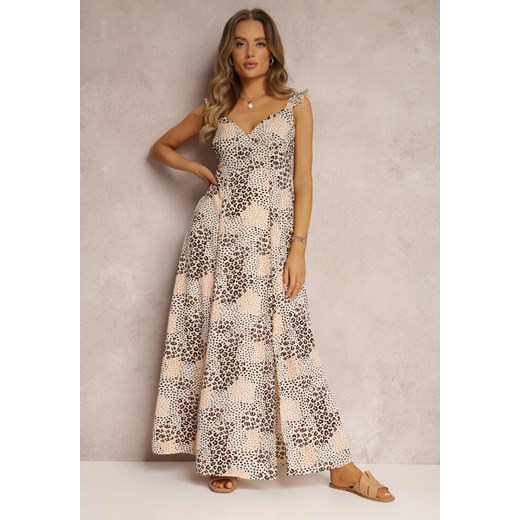 Beżowa Sukienka Madelene ze sklepu Renee odzież w kategorii Sukienki - zdjęcie 157073117