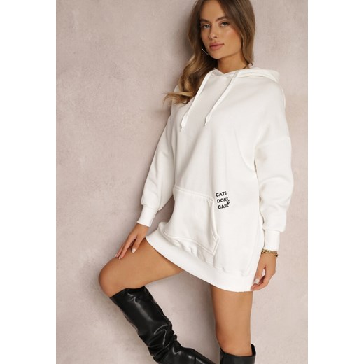Biała Bluza Oversize z Kapturem Markha Renee S promocja Renee odzież