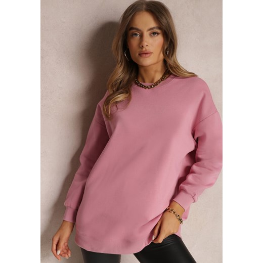 Ciemnoróżowa Bluza Oversize z Polarem Hosarran ze sklepu Renee odzież w kategorii Bluzy damskie - zdjęcie 157076135