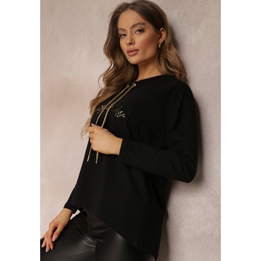 Bluza damska Renee krótka z napisami bawełniana