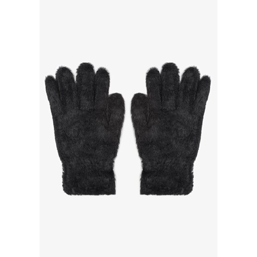 Czarne Pluszowe Rękawiczki Kodili ze sklepu Renee odzież w kategorii Rękawiczki damskie - zdjęcie 157081787