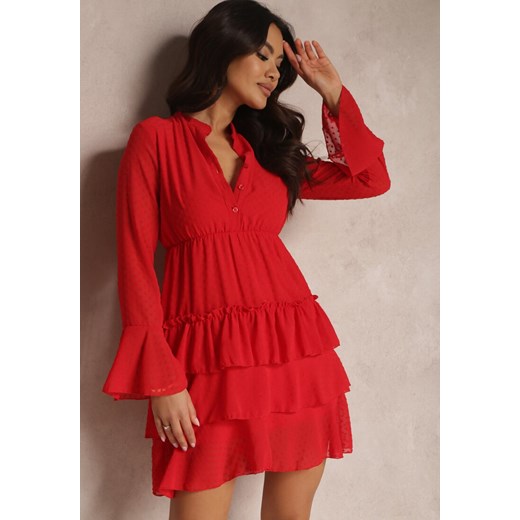 Czerwona Sukienka Whifflebird ze sklepu Renee odzież w kategorii Sukienki - zdjęcie 157082168