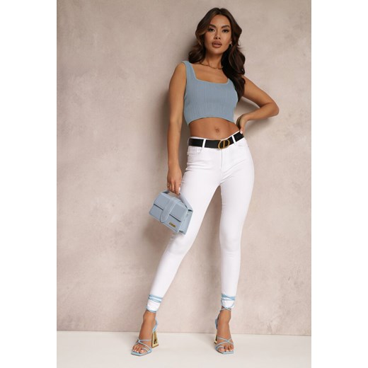 Białe Spodnie Skinny Push Up Tham ze sklepu Renee odzież w kategorii Spodnie damskie - zdjęcie 157084317