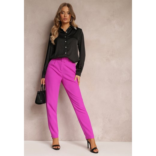 Fuksjowe Garniturowe Spodnie z Paskiem Samyah ze sklepu Renee odzież w kategorii Spodnie damskie - zdjęcie 157089019