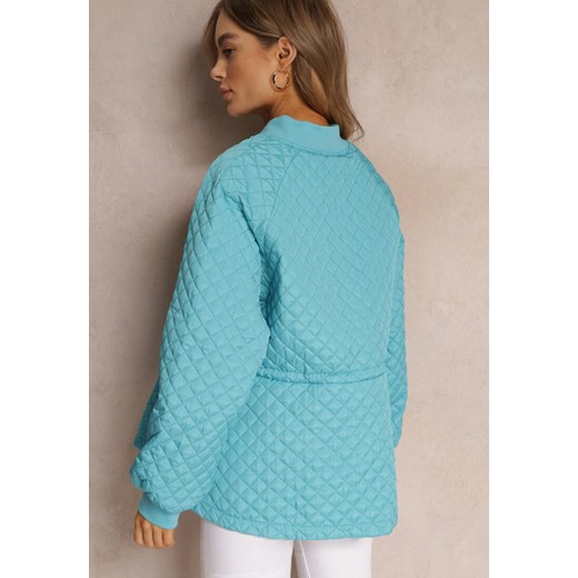 Niebieska Pikowana Kurtka Bomberka ze Ściągaczami Libbie Renee 2XL okazja Renee odzież