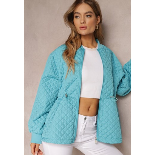 Niebieska Pikowana Kurtka Bomberka ze Ściągaczami Libbie Renee XL okazja Renee odzież