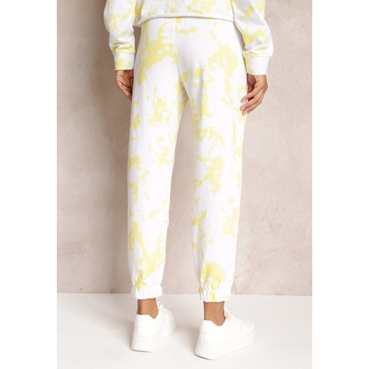 Żółte Spodnie Dresowe z Wzorem Tie-Dye Leiya Renee XL Renee odzież okazyjna cena