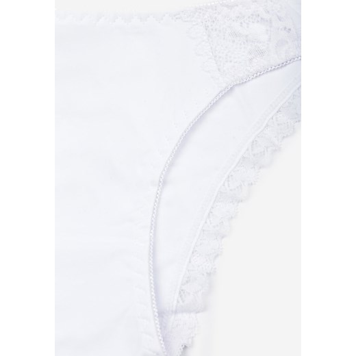 Białe Majtki Figi z Koronkowymi Zdobieniami Michonne Renee M okazyjna cena Renee odzież