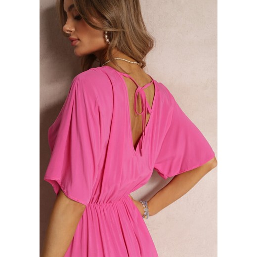 Sukienka różowa Renee maxi letnia oversize