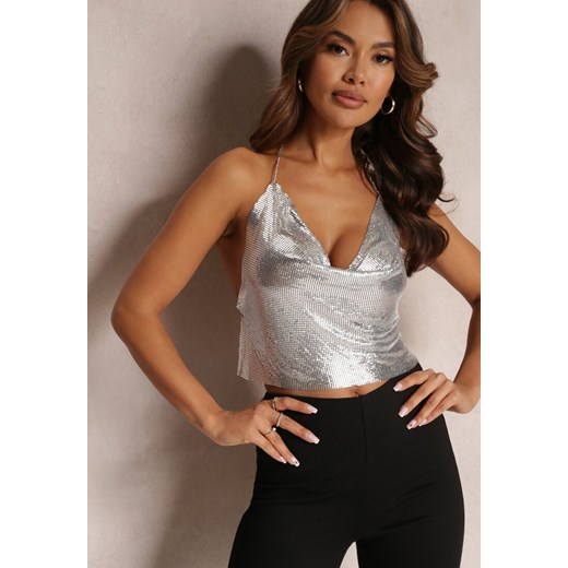 Bluzka damska Renee z dekoltem v na lato w stylu glamour