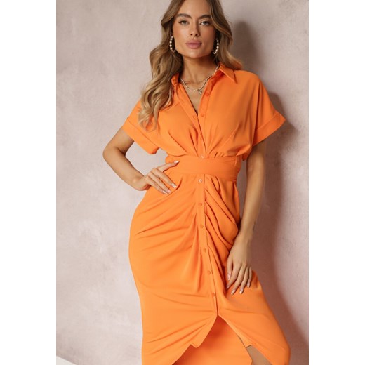 Pomarańczowa Sukienka Agotis Renee S okazyjna cena Renee odzież