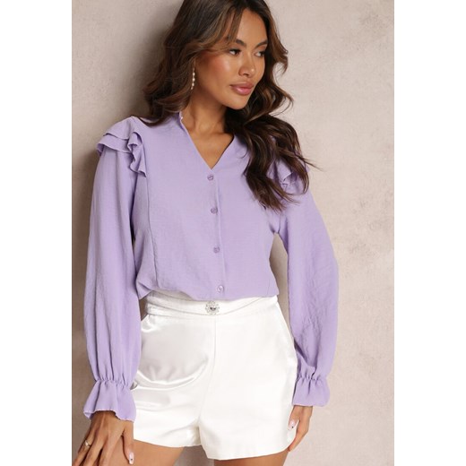 Fioletowa Koszula Aquinelle ze sklepu Renee odzież w kategorii Koszule damskie - zdjęcie 157099006