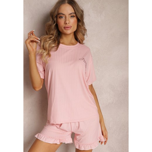 Różowy Komplet Piżamowy 2-częściowy Iodia ze sklepu Renee odzież w kategorii Piżamy damskie - zdjęcie 157099229