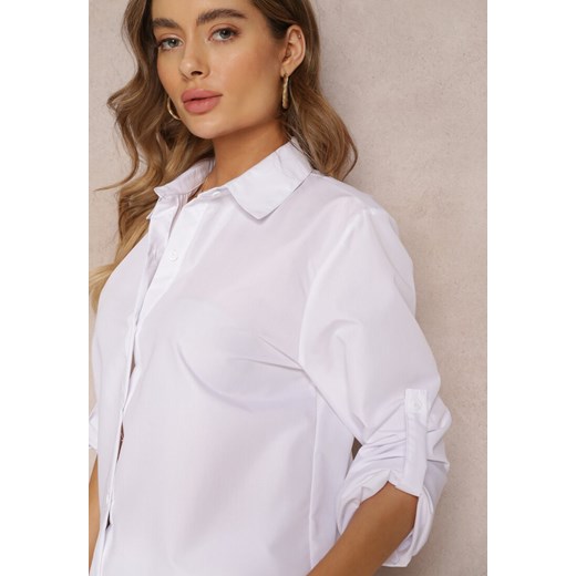 Biała Koszula z Kołnierzem i Rękawami na Guzik Spruha Renee XL okazja Renee odzież