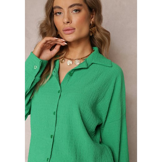 Zielony 2-częściowy Komplet z Koszulą i Spodniami Zdobionymi Delikatnym Renee ONE SIZE wyprzedaż Renee odzież