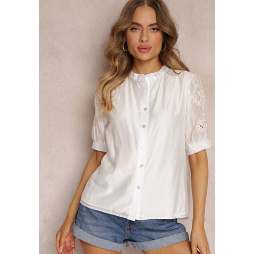 Biała Koszula z Haftowanymi Rękawami Blam Renee L Renee odzież okazja