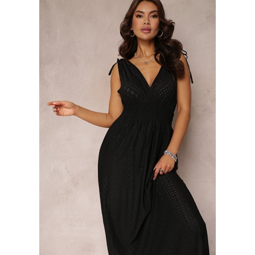 Sukienka Renee z dekoltem w literę v z krótkimi rękawami maxi elegancka 