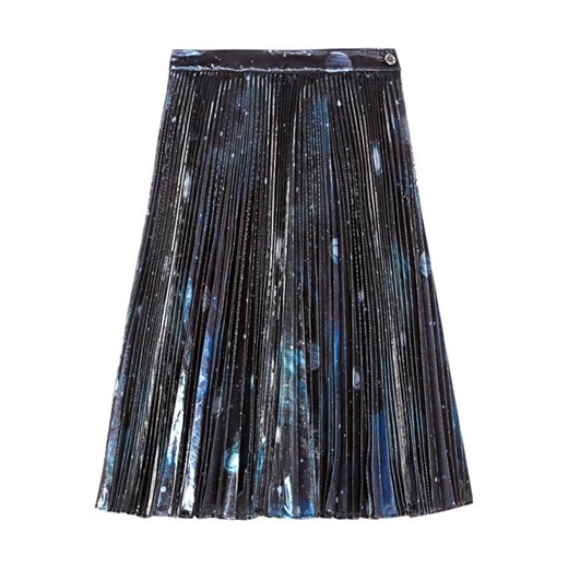 Stargazer pleated metallic organza skirt net-a-porter szary spódnica