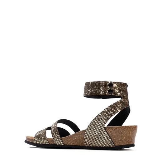 BACKSUN Sandały &quot;Camiri&quot; w kolorze złotym na koturnie 41 Limango Polska