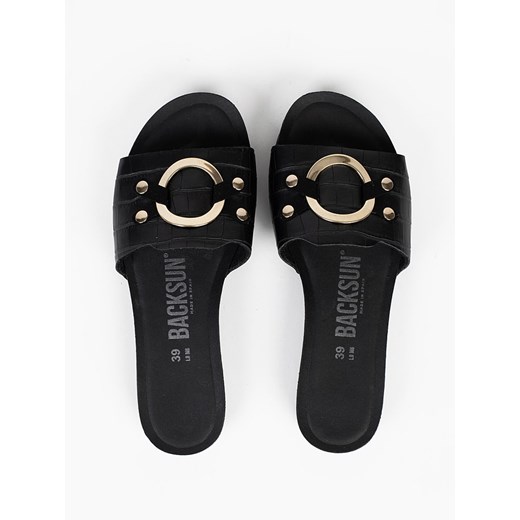 BACKSUN Klapki &quot;Trama&quot; w kolorze czarnym 40 Limango Polska