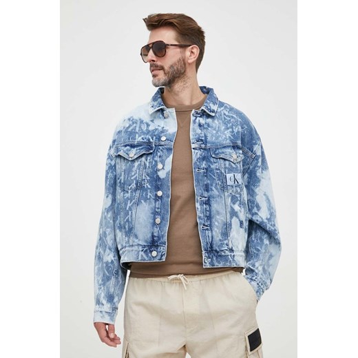 Calvin Klein Jeans kurtka jeansowa męska kolor niebieski przejściowa oversize ze sklepu ANSWEAR.com w kategorii Kurtki męskie - zdjęcie 157128408