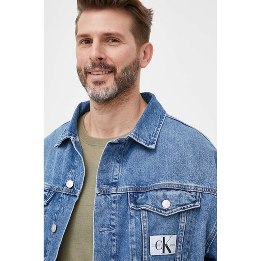 Calvin Klein Jeans kurtka jeansowa męska kolor niebieski przejściowa oversize XXL ANSWEAR.com