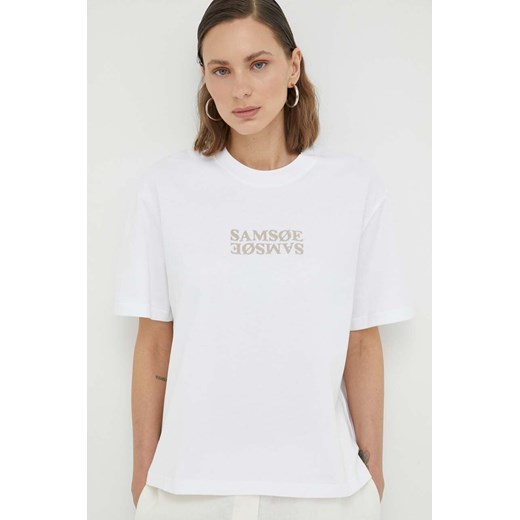 Samsoe Samsoe t-shirt bawełniany kolor biały Samsoe Samsoe XS ANSWEAR.com