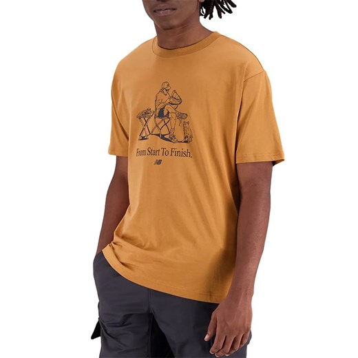Koszulka New Balance MT31560TOB - brązowa ze sklepu streetstyle24.pl w kategorii T-shirty męskie - zdjęcie 157129696