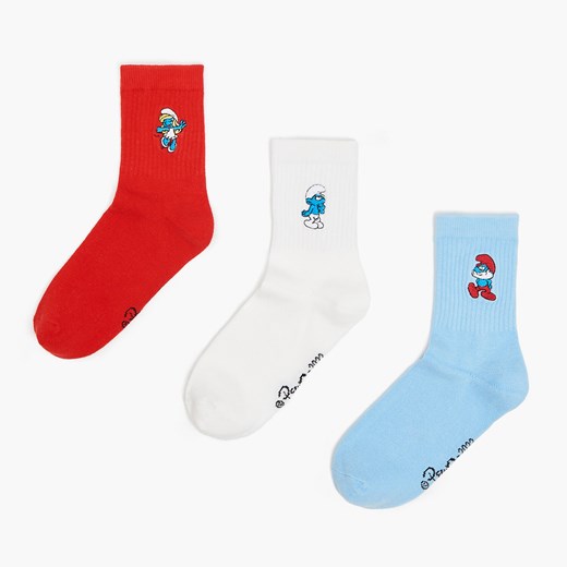 Cropp - 3 pack skarpetek ze Smerfami - Wielobarwny Cropp 35-38 Cropp