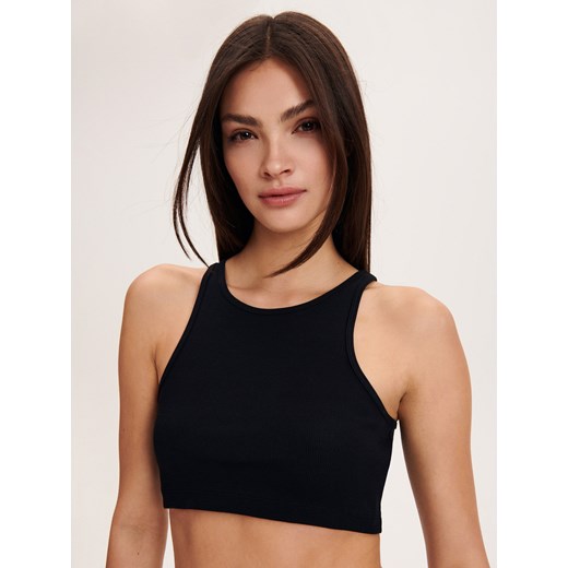 Reserved - Crop top z prążkowanej dzianiny - Czarny Reserved M Reserved