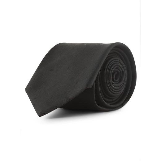 Mc Earl Krawat jedwabny męski Mężczyźni Jedwab czarny jednolity ze sklepu vangraaf w kategorii Krawaty - zdjęcie 157237668