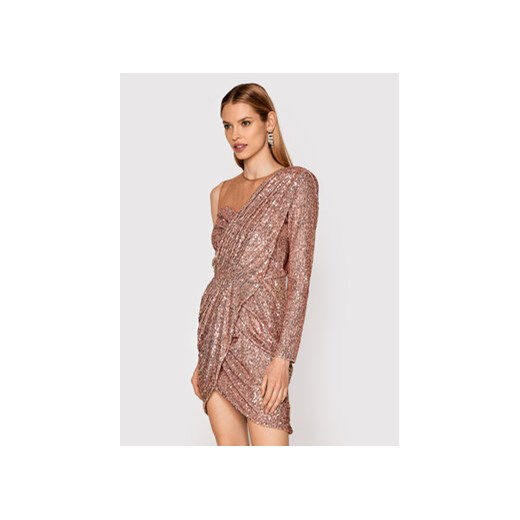 Elisabetta Franchi Sukienka koktajlowa AB-004-11E2-V540 Złoty Slim Fit Elisabetta Franchi 44 okazja MODIVO