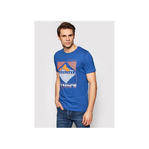 Jack&Jones T-Shirt Gibs-Spring 12192520 Niebieski Slim Fit M promocja MODIVO