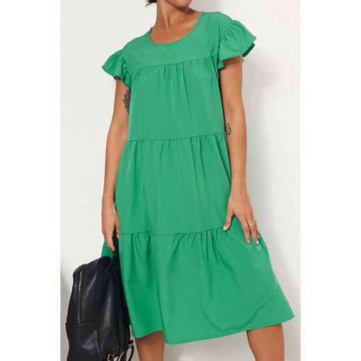 Sukienka MERANDA GREEN S okazyjna cena Ivet Shop