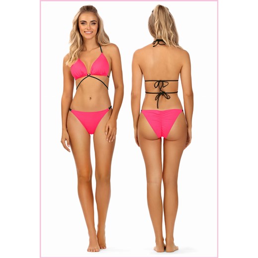 Strój kąpielowy Bikini trójkątne miseczki - Jey-Lo Fluo Pink Dystrybucja Miss Lou M (38) Miss Lou - stroje kąpielowe