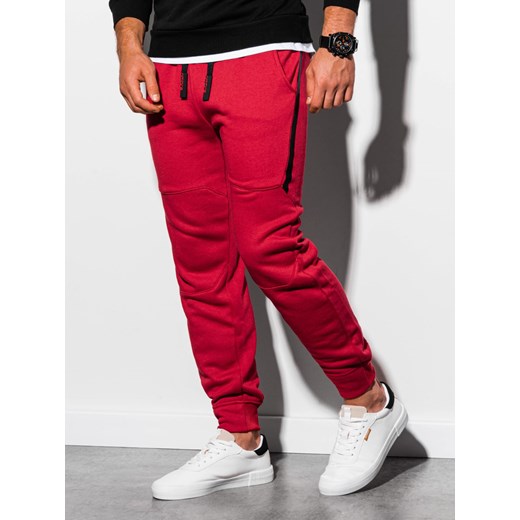 Spodnie męskie dresowe joggery - czerwone V4 P919 S promocja ombre