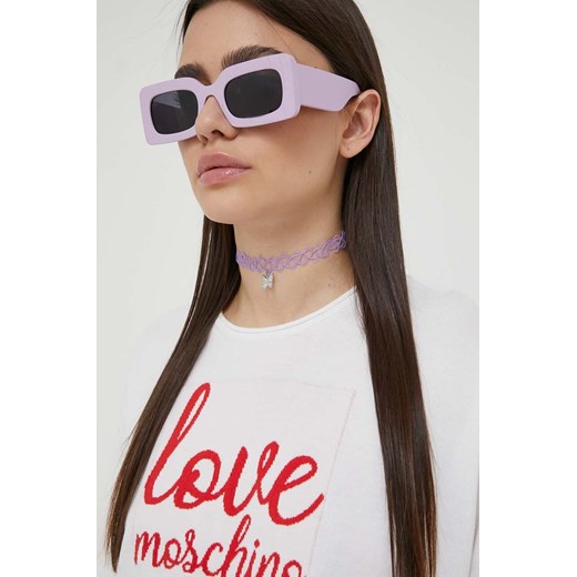Love Moschino t-shirt bawełniany kolor biały ze sklepu ANSWEAR.com w kategorii Bluzki damskie - zdjęcie 157267137