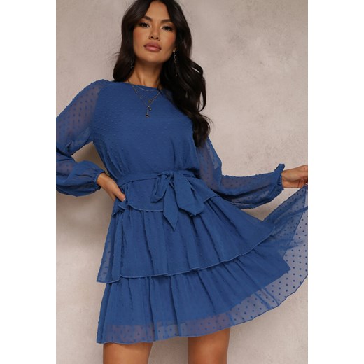 Niebieska Sukienka Dimplesky ze sklepu Renee odzież w kategorii Sukienki - zdjęcie 157270038