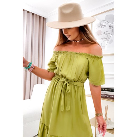 SUKIENKA HISZPANKA MAXI Z PASKIEM- ZIELONA Olika M/L olika.com.pl