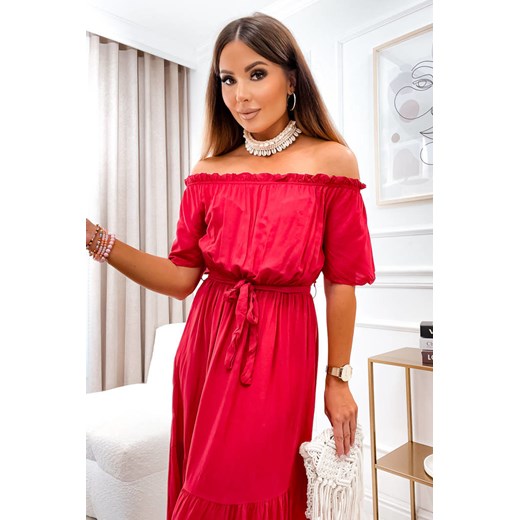SUKIENKA HISZPANKA MAXI Z PASKIEM- CZERWONA Olika M/L olika.com.pl