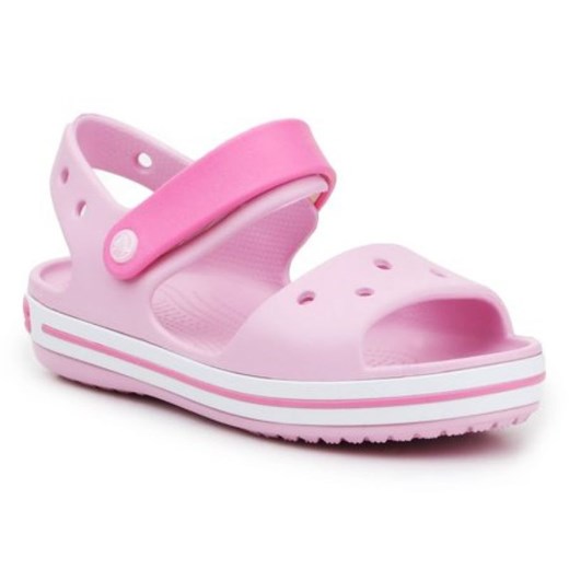 Sandały Crocs Crocband Sandal Kids 12856-6GD różowe ze sklepu ButyModne.pl w kategorii Buciki niemowlęce - zdjęcie 157278607